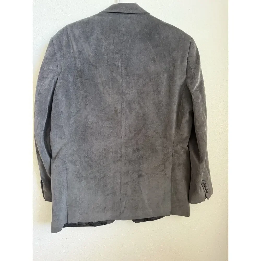 Calvin Klein Macys Mens 46R Micro Corduroy Gray Sport Coat Jacket Blazer